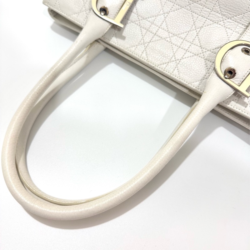 Christian Dior White Leather Handbag-28