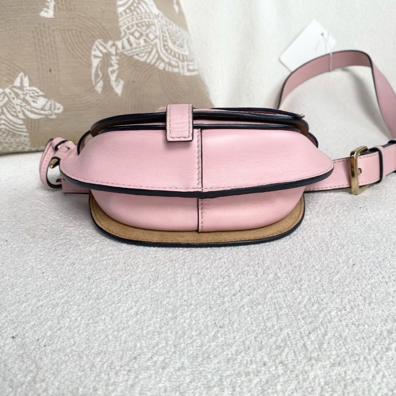 Loewe gate mini腰包 粉色牛皮21*12*8 98新配件塵袋-5