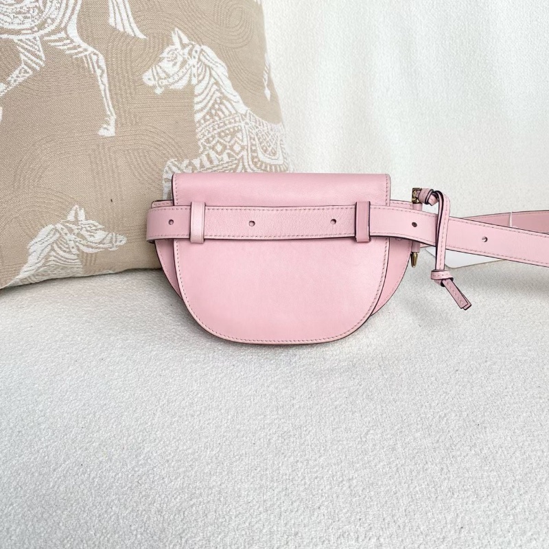 Loewe gate mini腰包 粉色牛皮21*12*8 98新配件塵袋-7