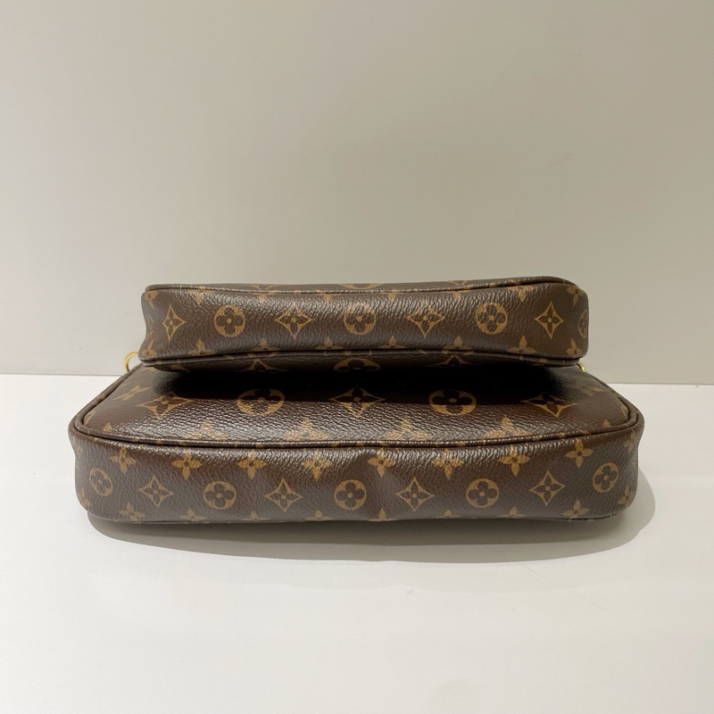 LV 路易威登 五合一 粉肩带麻将包 芯片款 多种背法 可拆卸尺寸：23*13-4