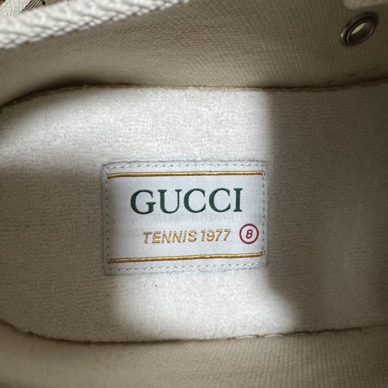 GUCCI古馳Interlocking 低幫時尚GG板鞋 男款 白棕 42碼-5