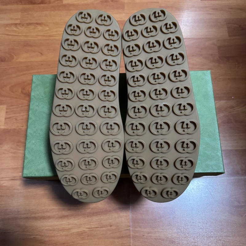 GUCCI古馳Interlocking 低幫時尚GG板鞋 男款 白棕 42碼-6