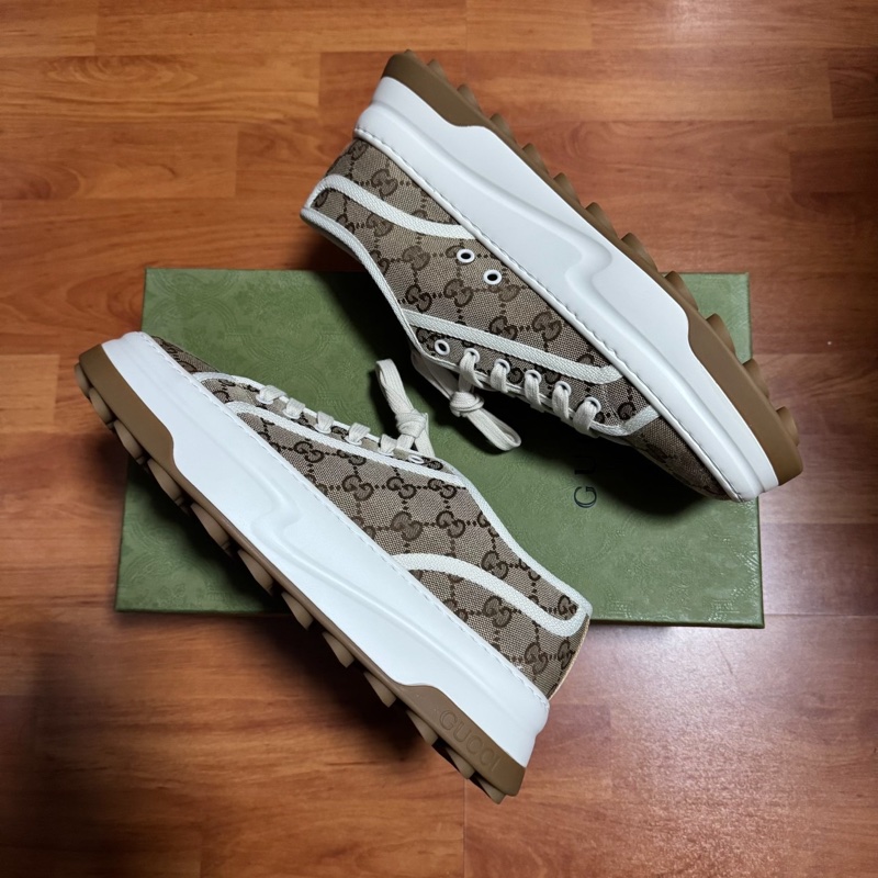 GUCCI古馳Interlocking 低幫時尚GG板鞋 男款 白棕 42碼-7