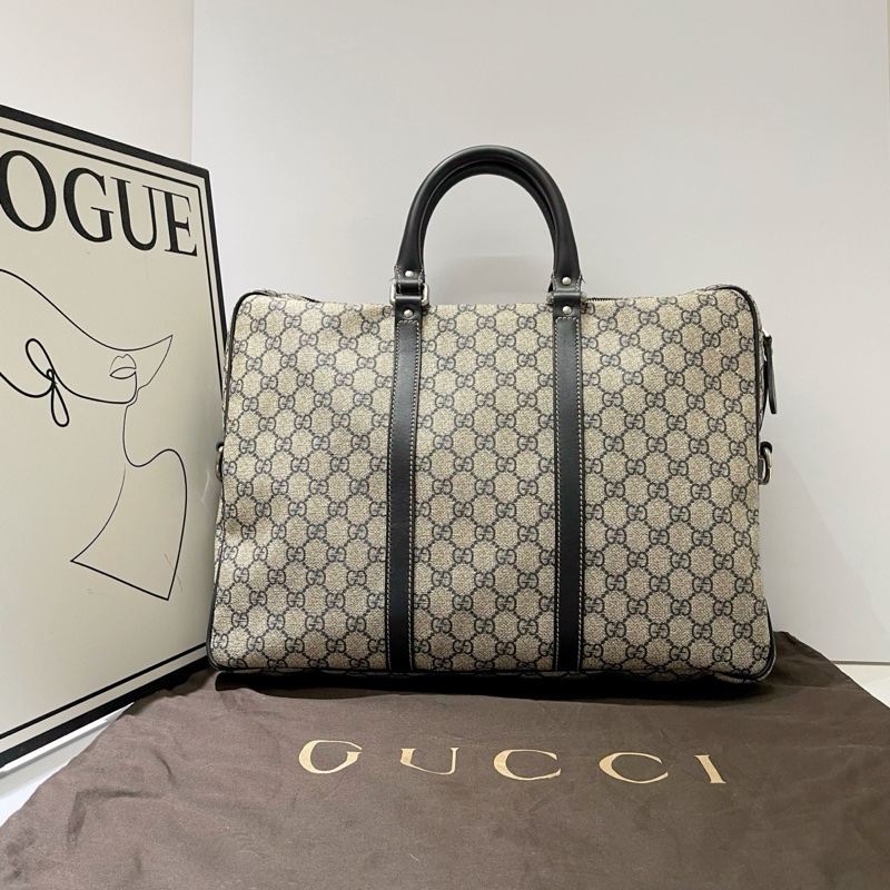 古馳 經典款 公文包 單肩斜挎包 百搭老花拼皮 尺寸:40*30 附件:塵袋-1