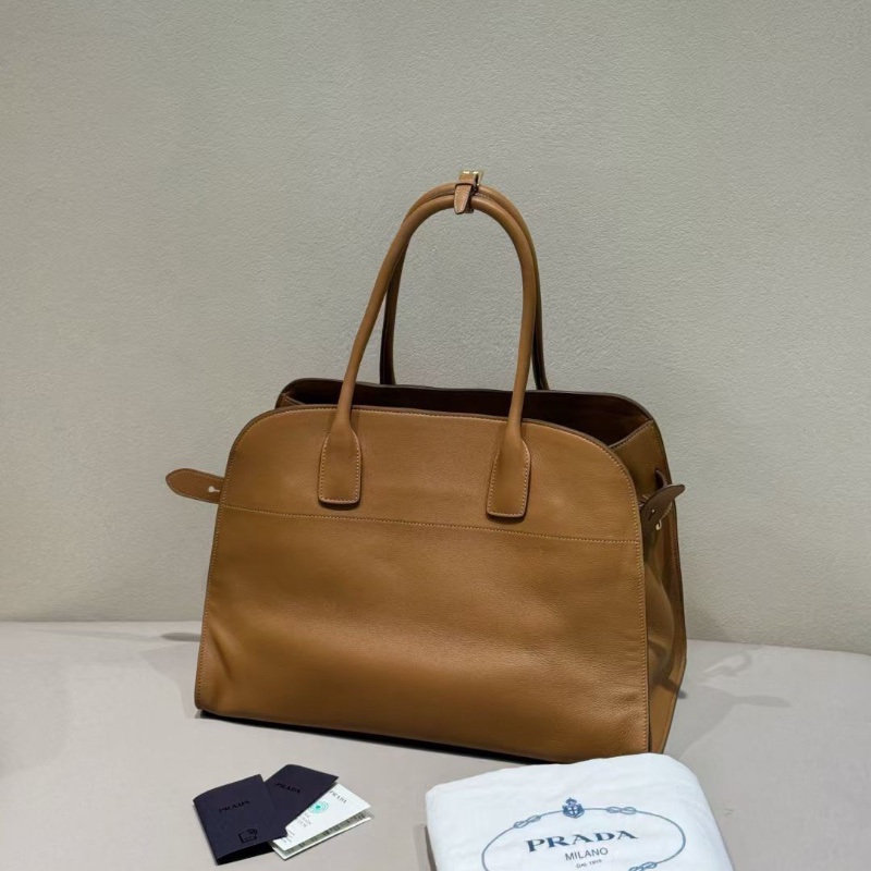 Prada 新款 大號 焦糖色 tote 38*19*28cm 98新配件塵袋-4