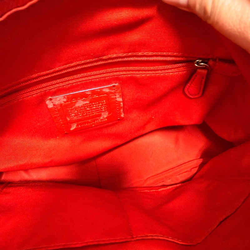 coach 紅色側背包-8