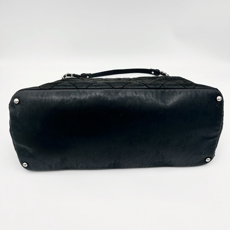 「JL精品代購」香奈兒黑色幻彩牛皮logo2way托特包-8