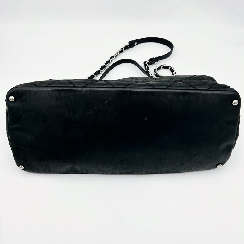 「JL精品代購」香奈兒黑色幻彩牛皮logo2way托特包-9