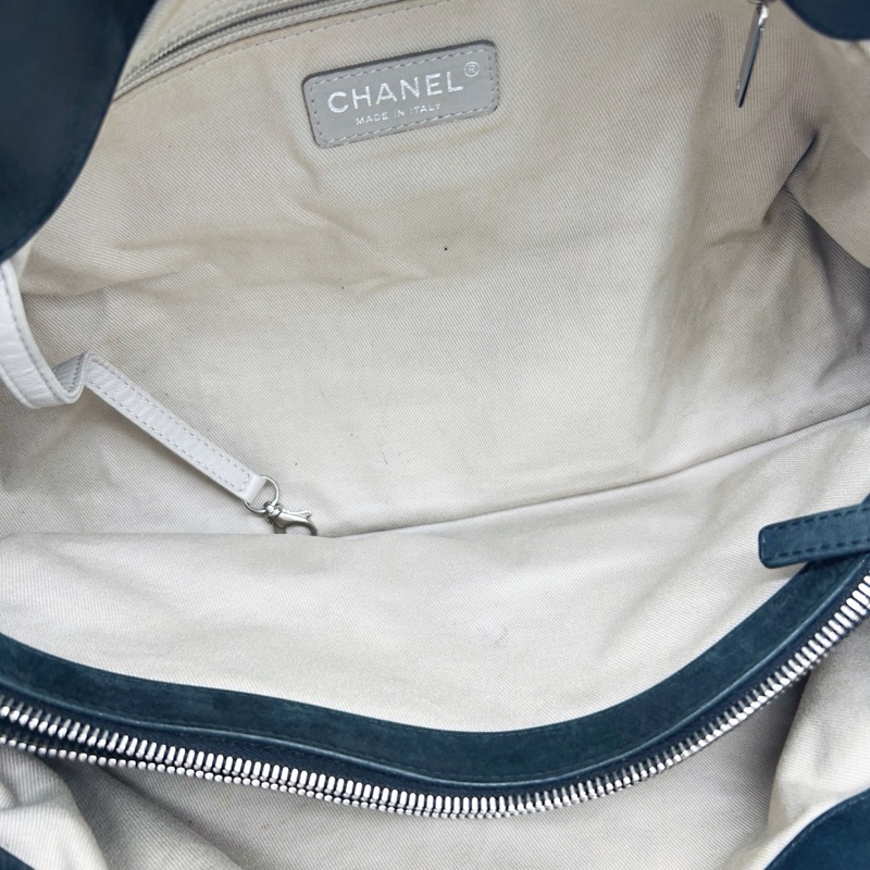 「JL精品代購」香奈兒黑色幻彩牛皮logo2way托特包-14