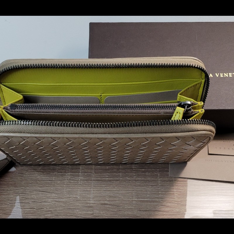 BV_寂靜綠🍀🤎 全新 編織長夾 拉鏈款-2