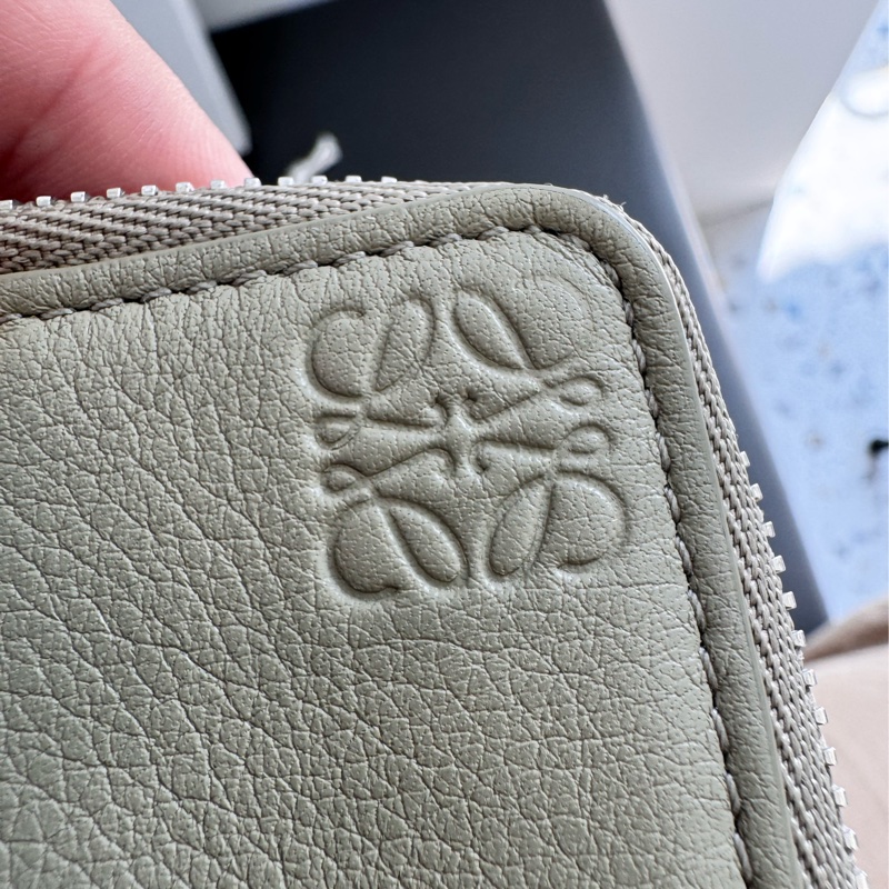 Loewe puzzle卡夾 藍綠拼色 錢包 零錢包 卡包-1