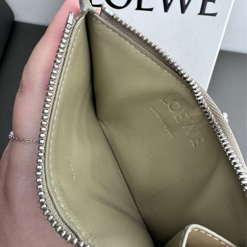 Loewe puzzle卡夾 藍綠拼色 錢包 零錢包 卡包-4