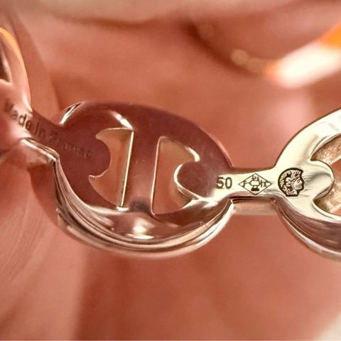 Hermes 豬鼻子 純銀戒指 50號