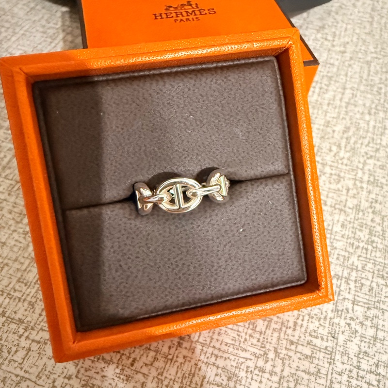 Hermes 豬鼻子 純銀戒指 50號-5