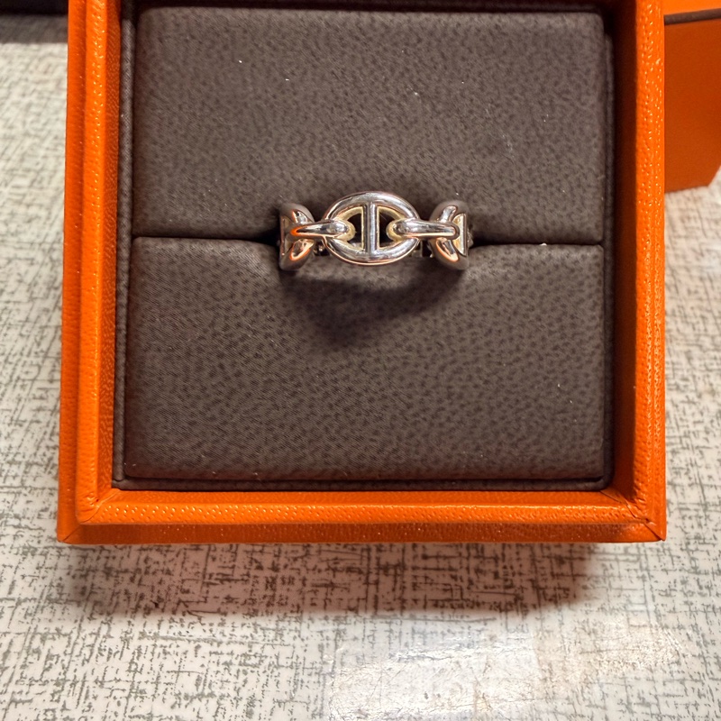 Hermes 豬鼻子 純銀戒指 50號-4