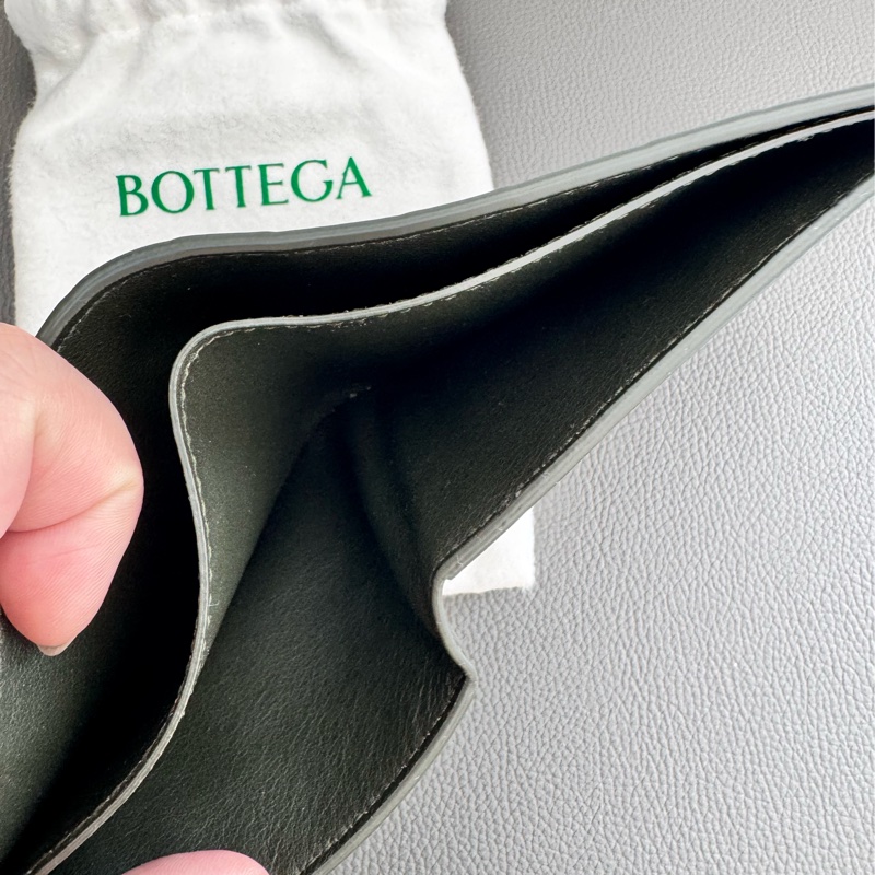 BOTTEGA VENETA黑色編織短夾 錢包-3