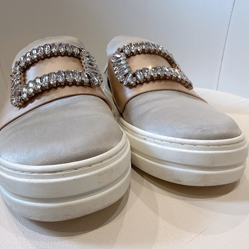 Roger vivier✨RV鑽釦緞面平底鞋休閒鞋 #38.5-17