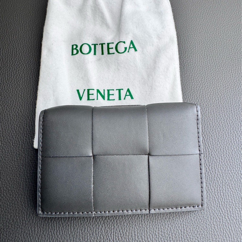 BOTTEGA VENETA經典大格編織雙色對折卡包 錢包-0