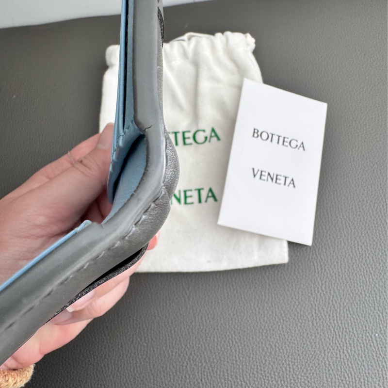 BOTTEGA VENETA經典大格編織雙色對折卡包 錢包-3
