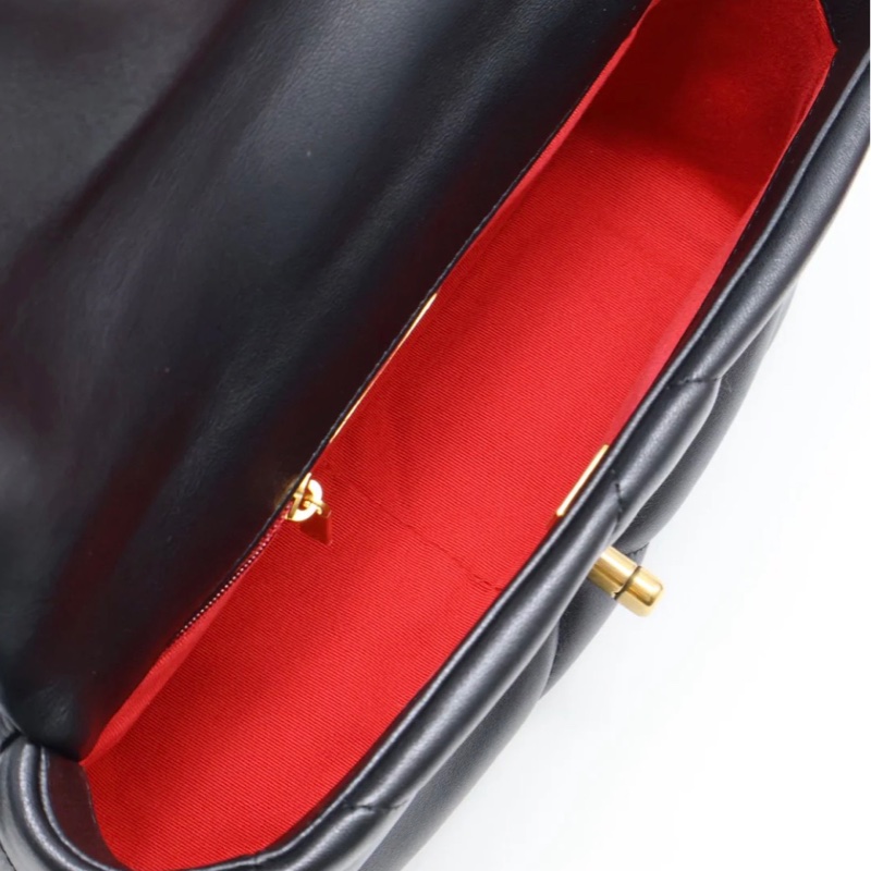 「JL精品代購」全新現貨 🆕CHANEL 19 Bag 菱格紋羊皮手提肩背包 26 黑金-3