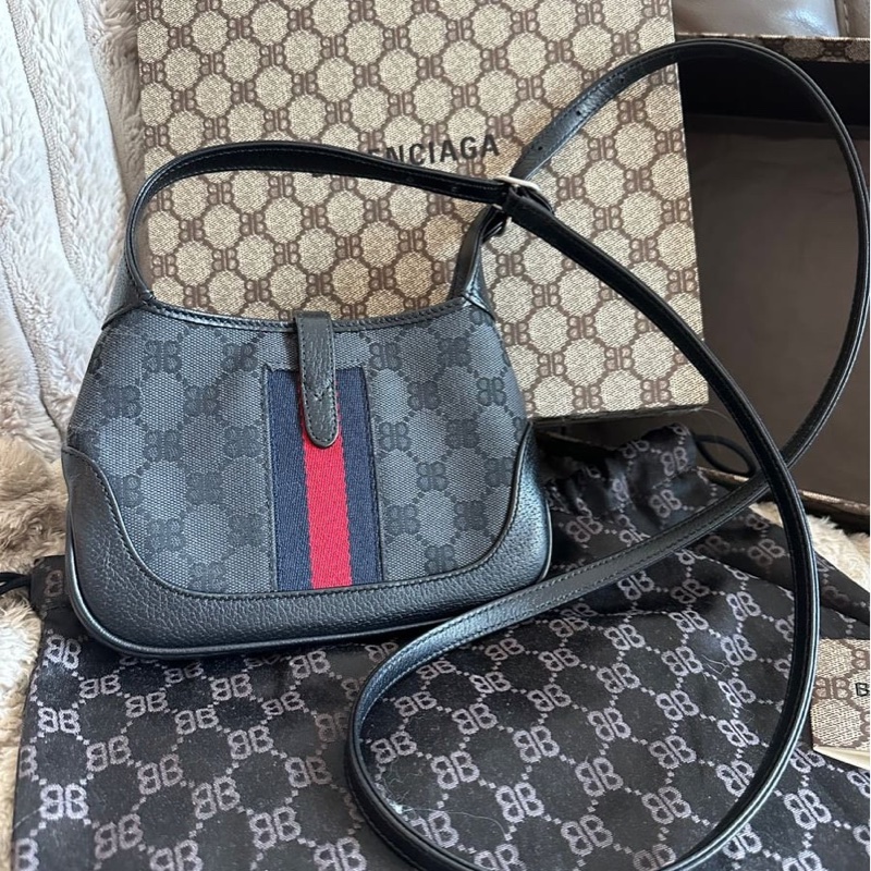 巴黎世家 x 古馳 聯乘 jackie bag 腋下包 包包 黑色 包 男裝 女裝 閒置品 未使用品  未經使用 Balenciaga x Gucci mini Jackie bag-14