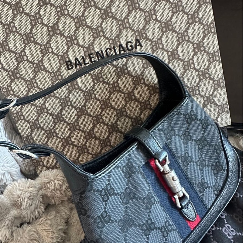 巴黎世家 x 古馳 聯乘 jackie bag 腋下包 包包 黑色 包 男裝 女裝 閒置品 未使用品  未經使用 Balenciaga x Gucci mini Jackie bag-16