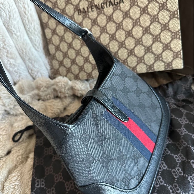 巴黎世家 x 古馳 聯乘 jackie bag 腋下包 包包 黑色 包 男裝 女裝 閒置品 未使用品  未經使用 Balenciaga x Gucci mini Jackie bag-17