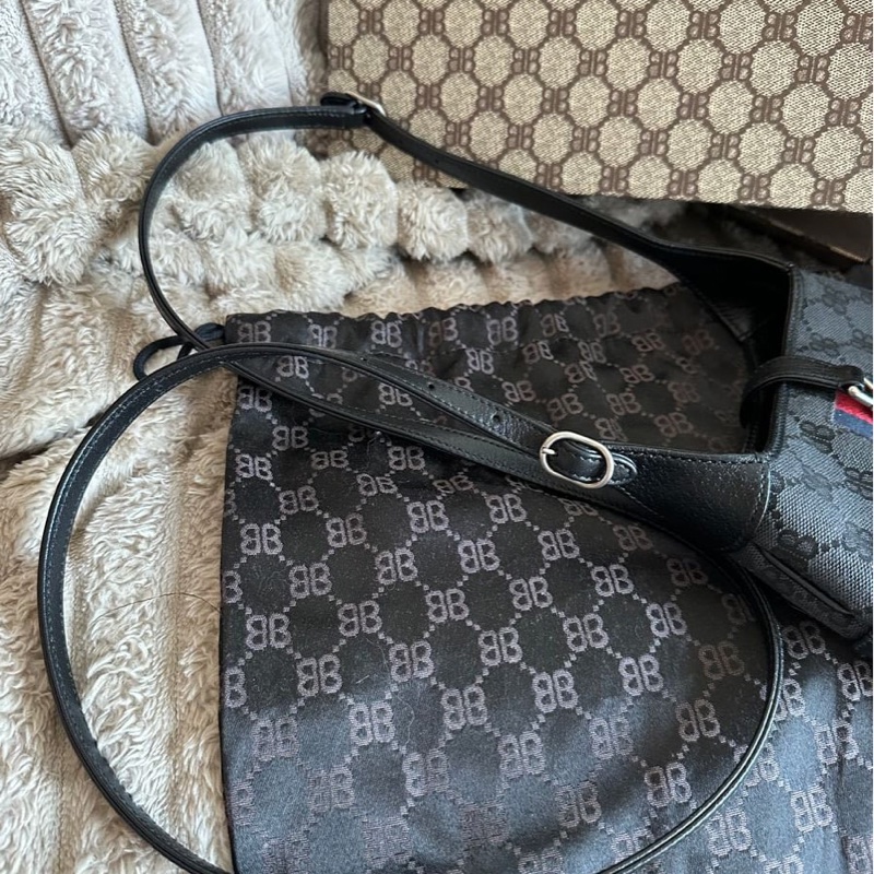 巴黎世家 x 古馳 聯乘 jackie bag 腋下包 包包 黑色 包 男裝 女裝 閒置品 未使用品  未經使用 Balenciaga x Gucci mini Jackie bag-21