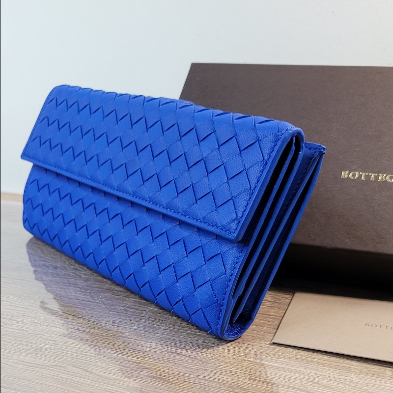 BV 🔷️質感藍 全新 編織長夾 雙面可用-1