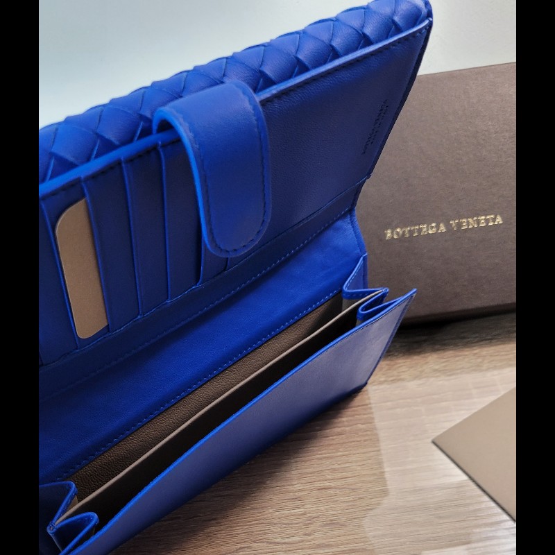 BV 🔷️質感藍 全新 編織長夾 雙面可用-3