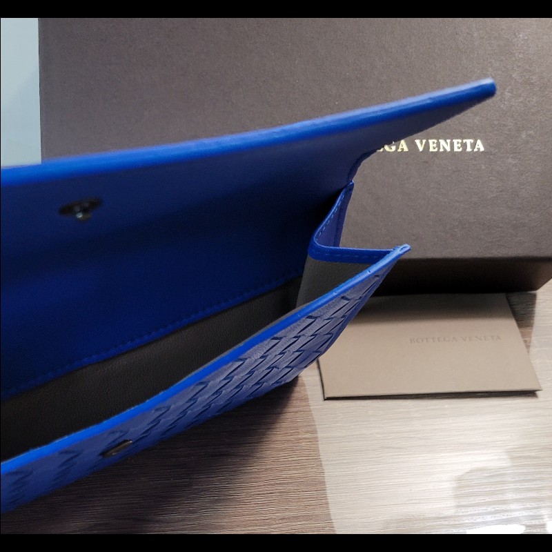 BV 🔷️質感藍 全新 編織長夾 雙面可用-5