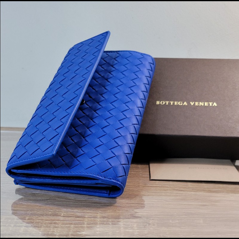 BV 🔷️質感藍 全新 編織長夾 雙面可用-6