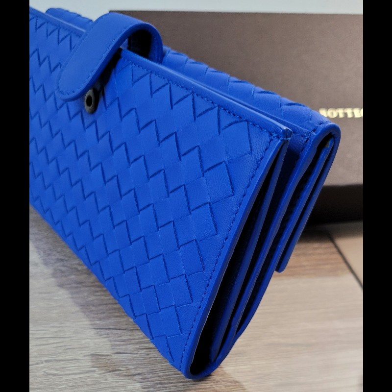 BV 🔷️質感藍 全新 編織長夾 雙面可用-8