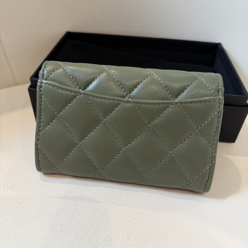 Chanel 超質感美綠色零錢包 卡包💚-1