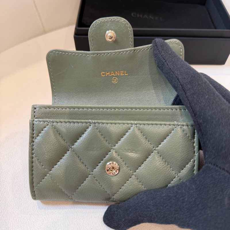 Chanel 超質感美綠色零錢包 卡包💚-5