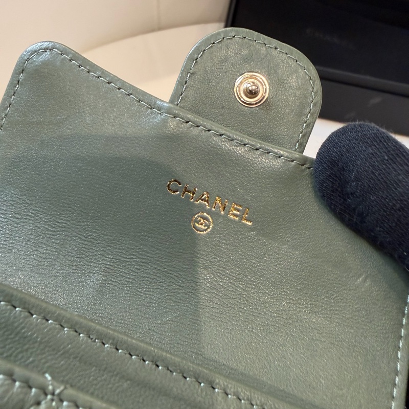 Chanel 超質感美綠色零錢包 卡包💚-6