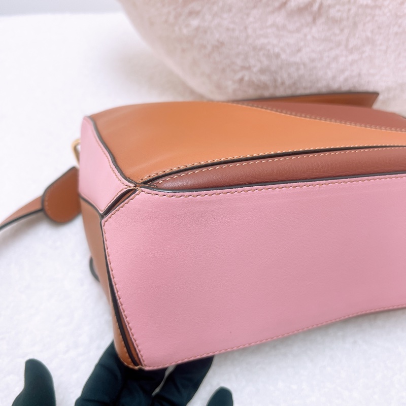 Loewe puzzle 啡拼粉小號幾何包-2