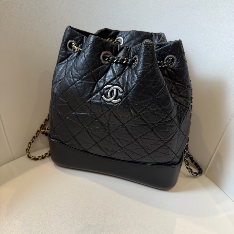 Chanel 黑色皮革後背包 🖤-0