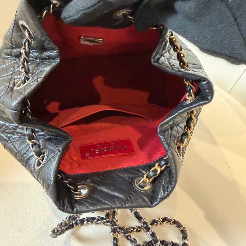 Chanel 黑色皮革後背包 🖤-3