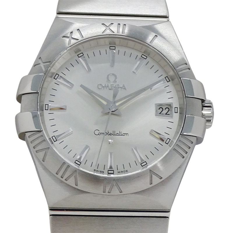 歐米茄星座系列 123.10.35.60.02.001 男士腕錶,品牌名稱,日期顯示,石英機芯,不銹鋼 (SS),銀色,拋光-1