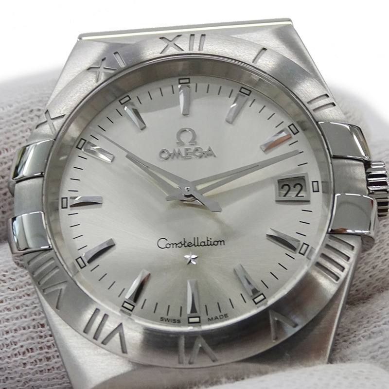 歐米茄星座系列 123.10.35.60.02.001 男士腕錶,品牌名稱,日期顯示,石英機芯,不銹鋼 (SS),銀色,拋光-11