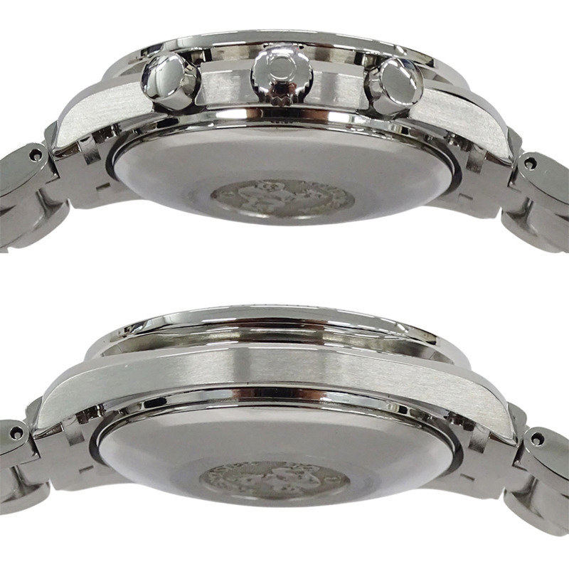 歐米茄超霸系列3513.46男士腕錶，品牌名稱，日期顯示，計時功能，自動上鍊，不鏽鋼材質，銀/藍灰色，拋光處理-2