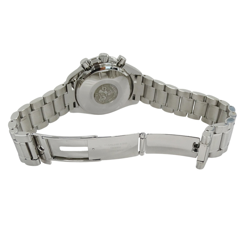 歐米茄超霸系列3513.46男士腕錶，品牌名稱，日期顯示，計時功能，自動上鍊，不鏽鋼材質，銀/藍灰色，拋光處理-3