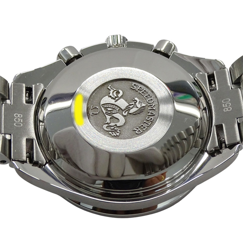 歐米茄超霸系列3513.46男士腕錶，品牌名稱，日期顯示，計時功能，自動上鍊，不鏽鋼材質，銀/藍灰色，拋光處理-5