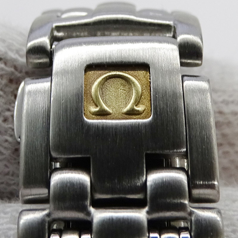 歐米茄海馬系列雅克馬約爾 1997 2580.80 女士腕錶,品牌名稱,日期顯示,120 米防水,石英機芯,不銹鋼 (SS),銀色/海軍藍,拋光。-6