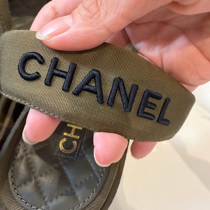Chanel 橄欖綠 涼鞋 💚超級好看-6