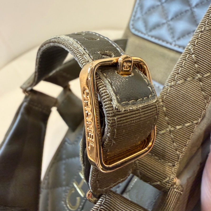 Chanel 橄欖綠 涼鞋 💚超級好看-15