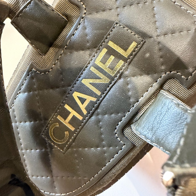 Chanel 橄欖綠 涼鞋 💚超級好看-17