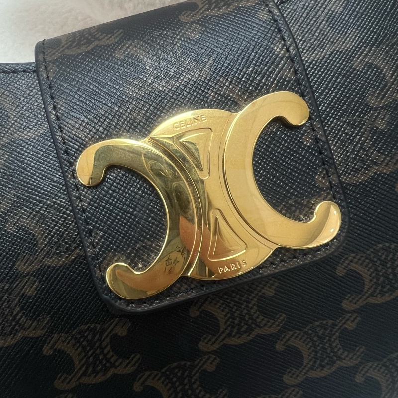 Celine ava 凱旋門老花腋下包-12