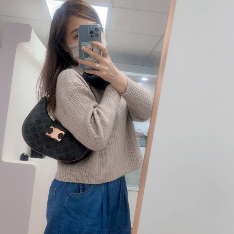 Celine ava 凱旋門老花腋下包-14